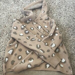 Newbury Kustom Tan and White Cowl Neck Jacket